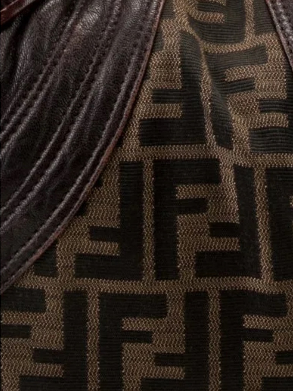 Fendi Baby Spy Bag Zucca Logo Brown Leather Trim - Picture 7 of 10